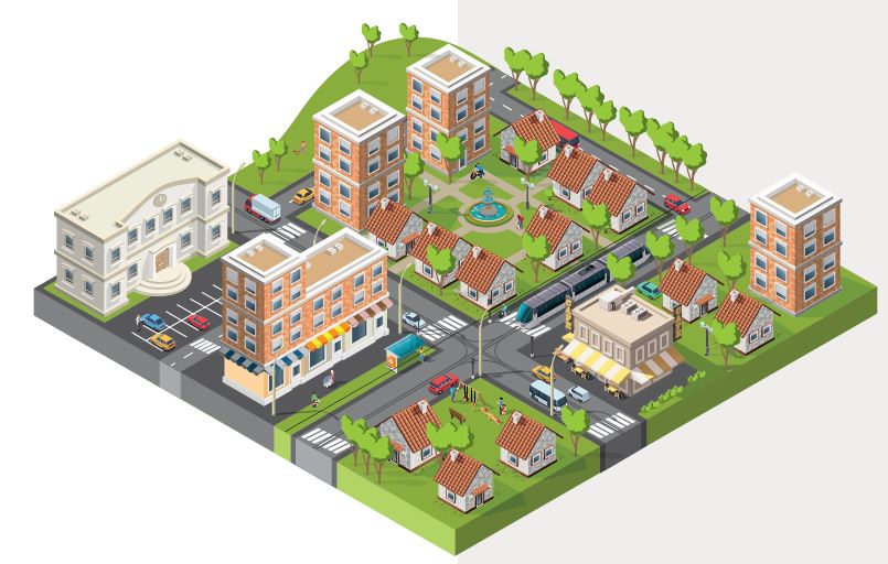 dessin d'une ville