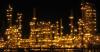 Petrochemical installation at night
